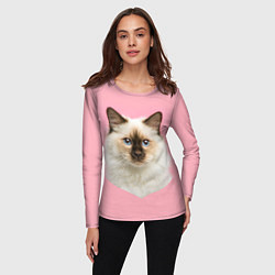 Лонгслив женский Пушистый кот, цвет: 3D-принт — фото 2