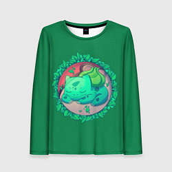 Лонгслив женский Спящий Бульбазавр, цвет: 3D-принт
