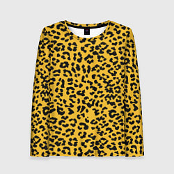 Лонгслив женский Леопард желтый, цвет: 3D-принт