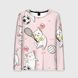 Лонгслив женский Спортивные котики Мяу спорт Z, цвет: 3D-принт