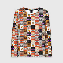 Женский лонгслив MINECRAFT КУБИКИ ПЕРСОНАЖИ