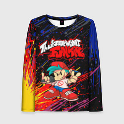 Лонгслив женский Friday Night Funkin брызги, цвет: 3D-принт