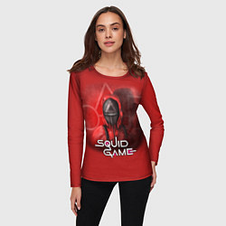 Лонгслив женский ИГРА В КАЛЬМАРА ТРЕУГОЛЬНИК, цвет: 3D-принт — фото 2