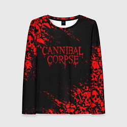 Женский лонгслив CANNIBAL CORPSE КРАСНЫЕ ЧЕРЕПА