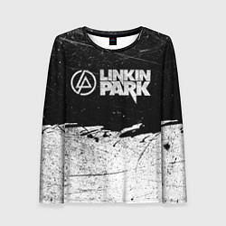 Лонгслив женский Линкин Парк Лого Рок ЧБ Linkin Park Rock, цвет: 3D-принт