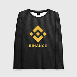 Лонгслив женский БИНАНС ЛОГО CARBON BINANCE LOGO, цвет: 3D-принт