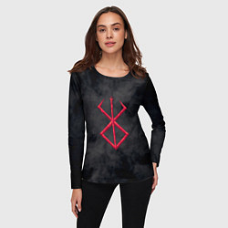 Лонгслив женский КЛЕЙМО БЕРСЕРКА В ДЫМУ, цвет: 3D-принт — фото 2