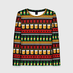 Лонгслив женский Пивной свитер, цвет: 3D-принт