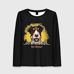 Лонгслив женский Фокстерьер Fox terrier, цвет: 3D-принт