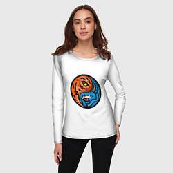 Лонгслив женский Драконы Инь Янь, цвет: 3D-принт — фото 2