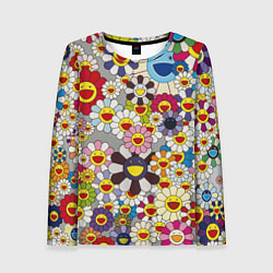 Лонгслив женский Flower Superflat, Такаши Мураками, цвет: 3D-принт