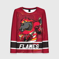 Лонгслив женский Калгари Флэймз, Calgary Flames, цвет: 3D-принт