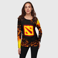 Лонгслив женский DOTA 2 FIRE LOGO ДОТА 2 ОГНЕННЫЙ ЛОГО, цвет: 3D-принт — фото 2