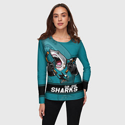 Лонгслив женский San Jose Sharks, Сан Хосе Шаркс, цвет: 3D-принт — фото 2