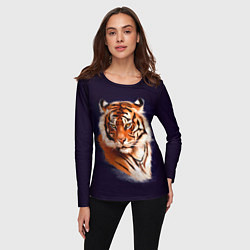 Лонгслив женский Грозный Тигр Символ 2022 Года Tiger Beast, цвет: 3D-принт — фото 2