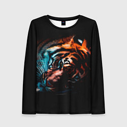 Лонгслив женский Красивый Тигр лежит, цвет: 3D-принт