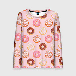 Лонгслив женский Pink donuts, цвет: 3D-принт
