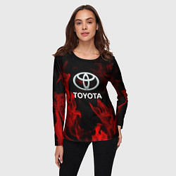 Лонгслив женский Toyota Red Fire, цвет: 3D-принт — фото 2