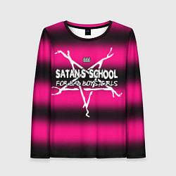 Женский лонгслив Satan school for bad boys and girls pink