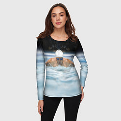 Лонгслив женский Плавание Пловец, цвет: 3D-принт — фото 2