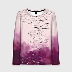 Женский лонгслив Птицы на небе