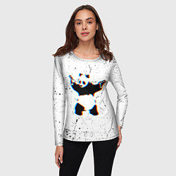 Лонгслив женский Banksy Panda with guns Бэнкси, цвет: 3D-принт — фото 2