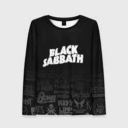 Женский лонгслив Black Sabbath логотипы рок групп