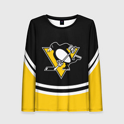 Лонгслив женский Pittsburgh Penguins Питтсбург Пингвинз, цвет: 3D-принт