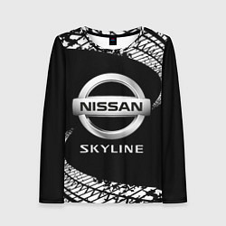 Лонгслив женский NISSAN SKYLINE Следы, цвет: 3D-принт
