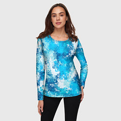 Лонгслив женский Спортивный камуфляж Пикси - Лагуна, цвет: 3D-принт — фото 2
