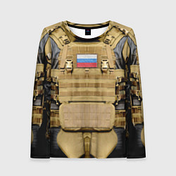 Лонгслив женский Бронежилет- армия России, цвет: 3D-принт