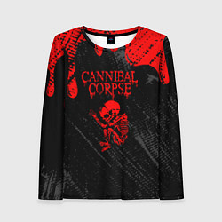 Лонгслив женский Cannibal corpse потеки крови, цвет: 3D-принт
