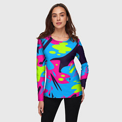 Лонгслив женский Color abstract pattern Summer, цвет: 3D-принт — фото 2