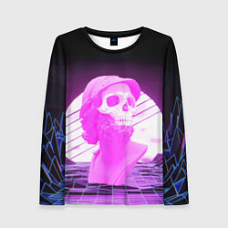 Лонгслив женский Vaporwave Skull Психоделика, цвет: 3D-принт