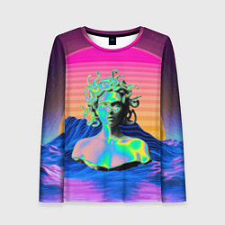 Женский лонгслив Gorgon Medusa Vaporwave Neon Mountains