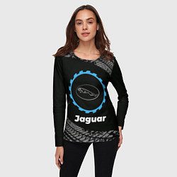 Лонгслив женский Jaguar в стиле Top Gear со следами шин на фоне, цвет: 3D-принт — фото 2
