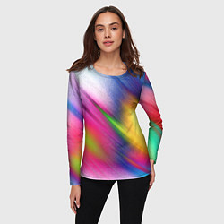 Лонгслив женский Абстрактный разноцветный текстурированный фон, цвет: 3D-принт — фото 2