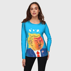 Лонгслив женский Дональд Трамп и Твиттер, цвет: 3D-принт — фото 2