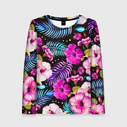 Лонгслив женский Floral pattern Summer night Fashion trend, цвет: 3D-принт