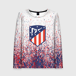Лонгслив женский Atletico madrid logo брызги красок, цвет: 3D-принт