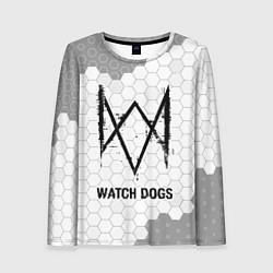 Лонгслив женский Watch Dogs Glitch на темном фоне FS, цвет: 3D-принт