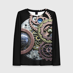 Лонгслив женский Mechanism of gears in Steampunk style, цвет: 3D-принт