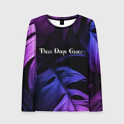 Лонгслив женский Three Days Grace Neon Monstera, цвет: 3D-принт