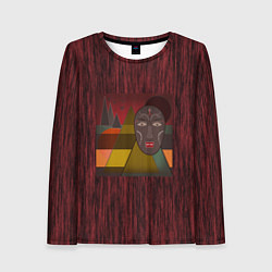 Женский лонгслив Африканская маска African mask ethnic illustration