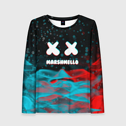 Женский лонгслив Marshmello logo крапинки