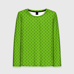 Лонгслив женский Зеленые ячейки текстура, цвет: 3D-принт