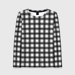 Лонгслив женский Black and white trendy checkered pattern, цвет: 3D-принт