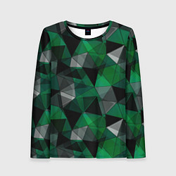 Лонгслив женский Зеленый, серый и черный геометрический, цвет: 3D-принт
