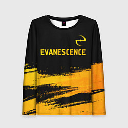 Лонгслив женский Evanescence - gold gradient: символ сверху, цвет: 3D-принт