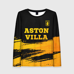 Лонгслив женский Aston Villa - gold gradient: символ сверху, цвет: 3D-принт